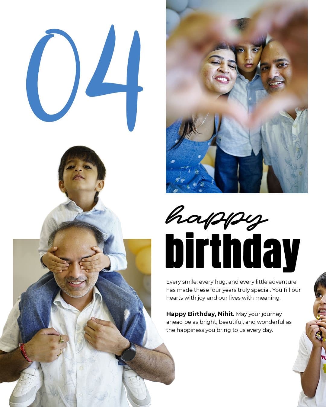 Album spread — “04”, the year set across five frames